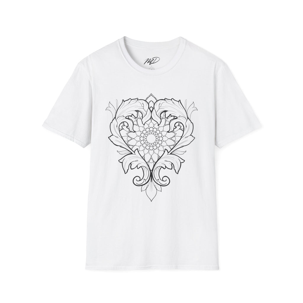 Filigree Heart Mandala Unisex Softstyle T-Shirt