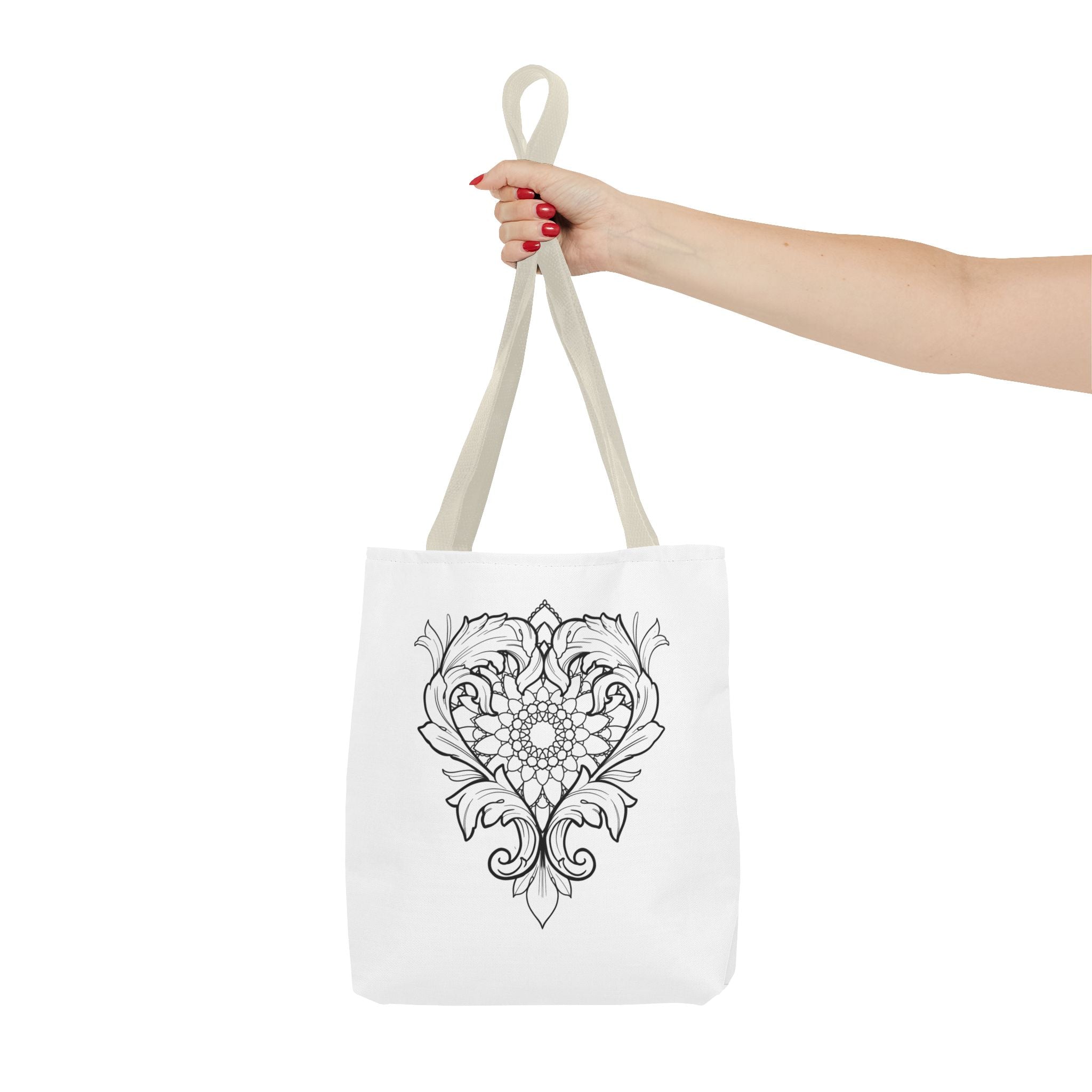 Filigree Heart Mandala Tote Bag