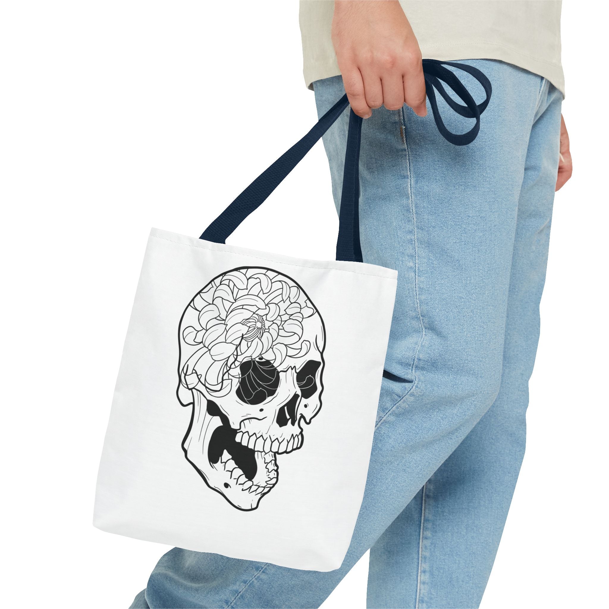 Floral Skull Tote Bag