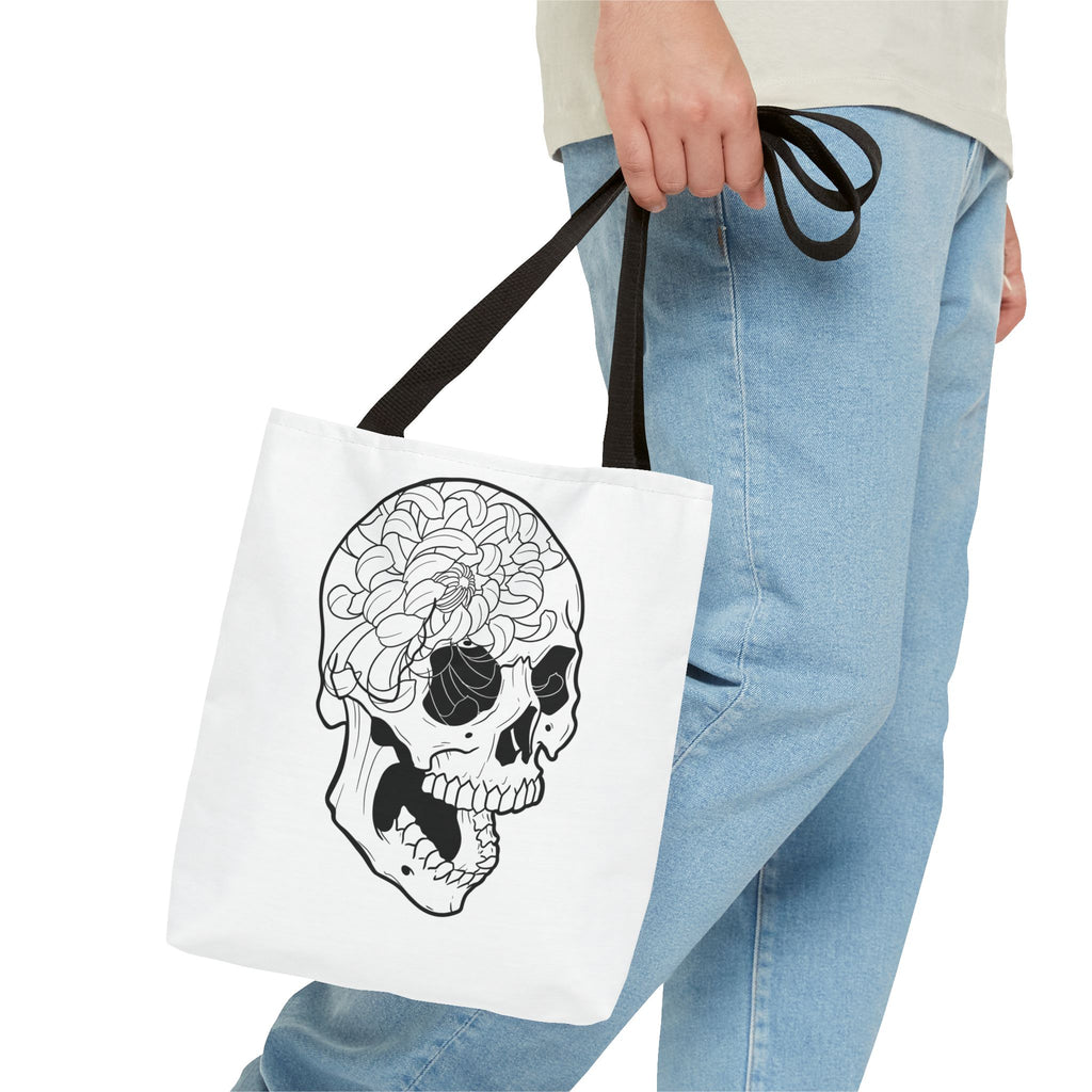 Floral Skull Tote Bag