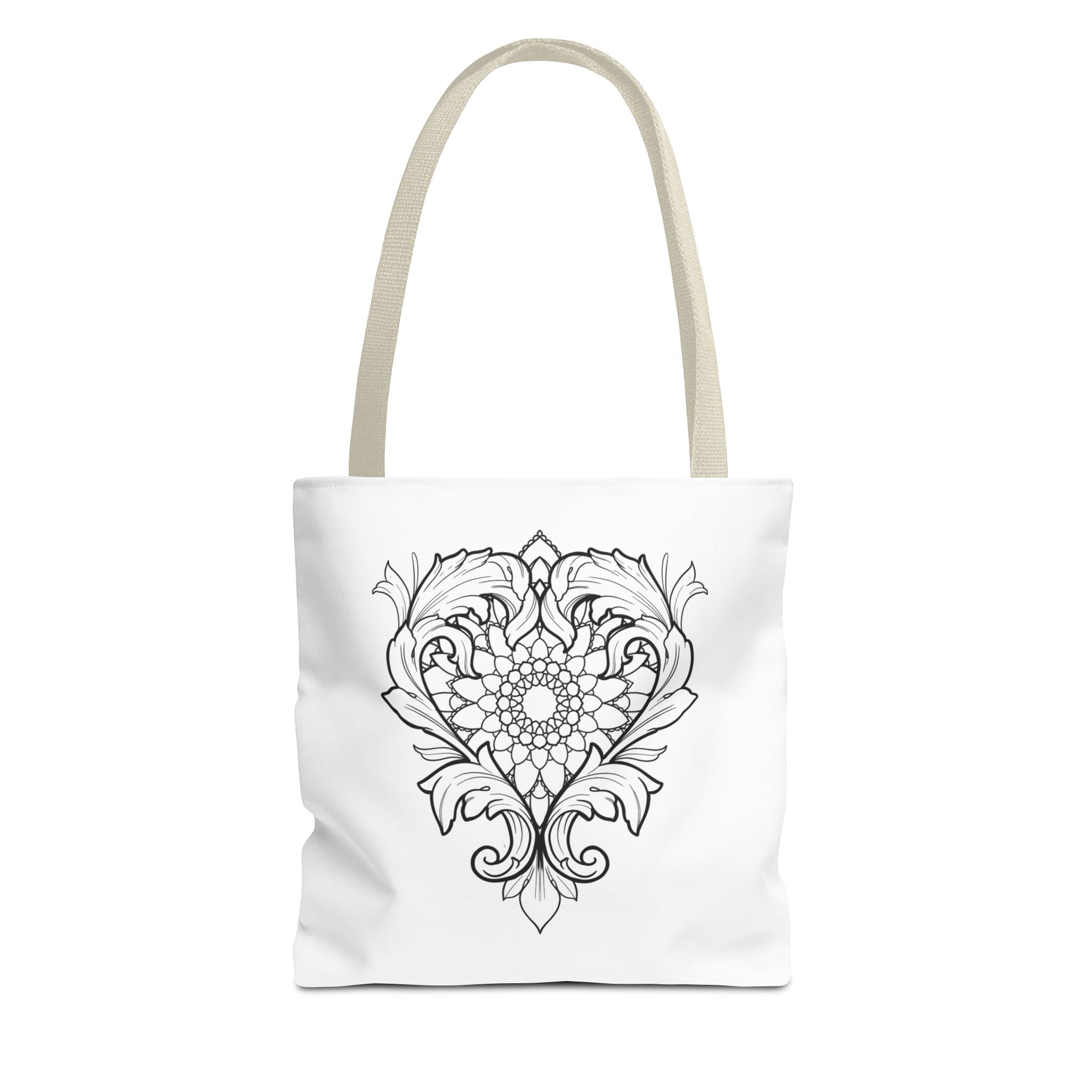 Filigree Heart Mandala Tote Bag