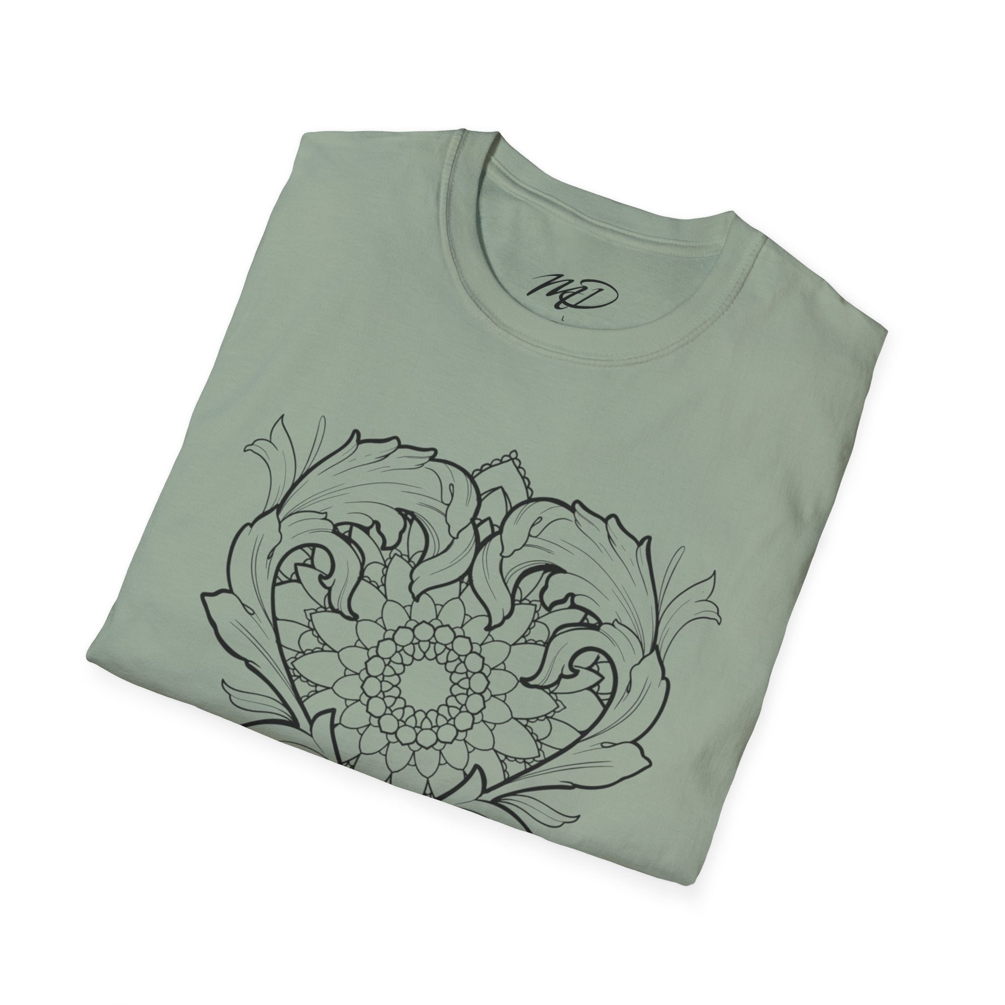 Filigree Heart Mandala Unisex Softstyle T-Shirt