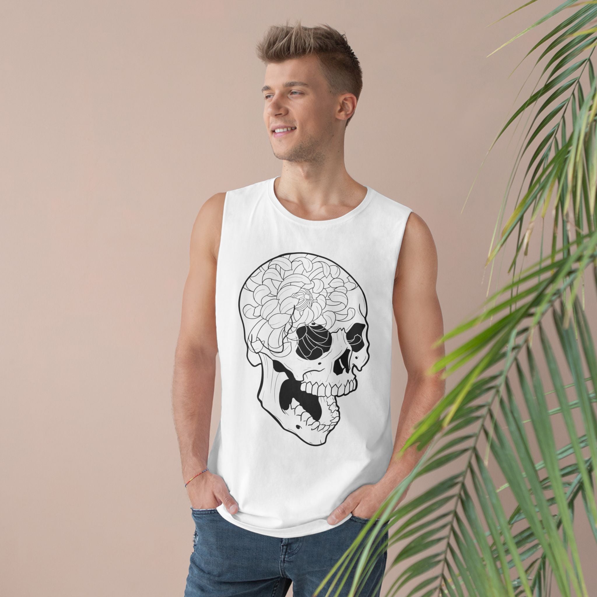 Floral Skull Tank Top