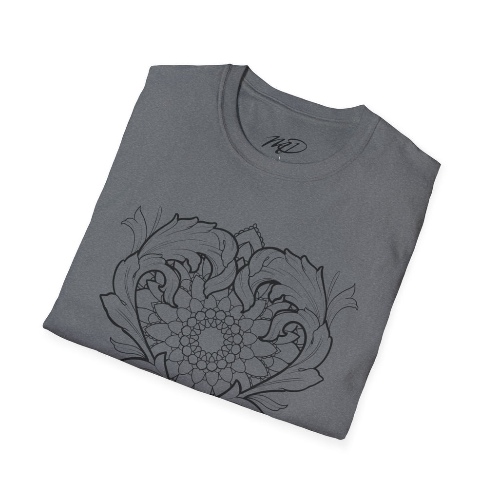 Filigree Heart Mandala Unisex Softstyle T-Shirt