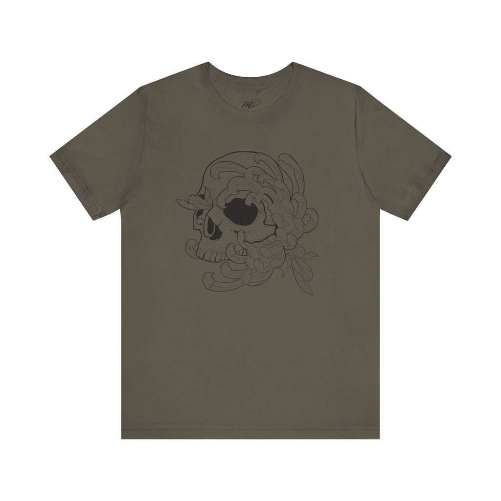 Floral Skull Jersey Short Sleeve Tee