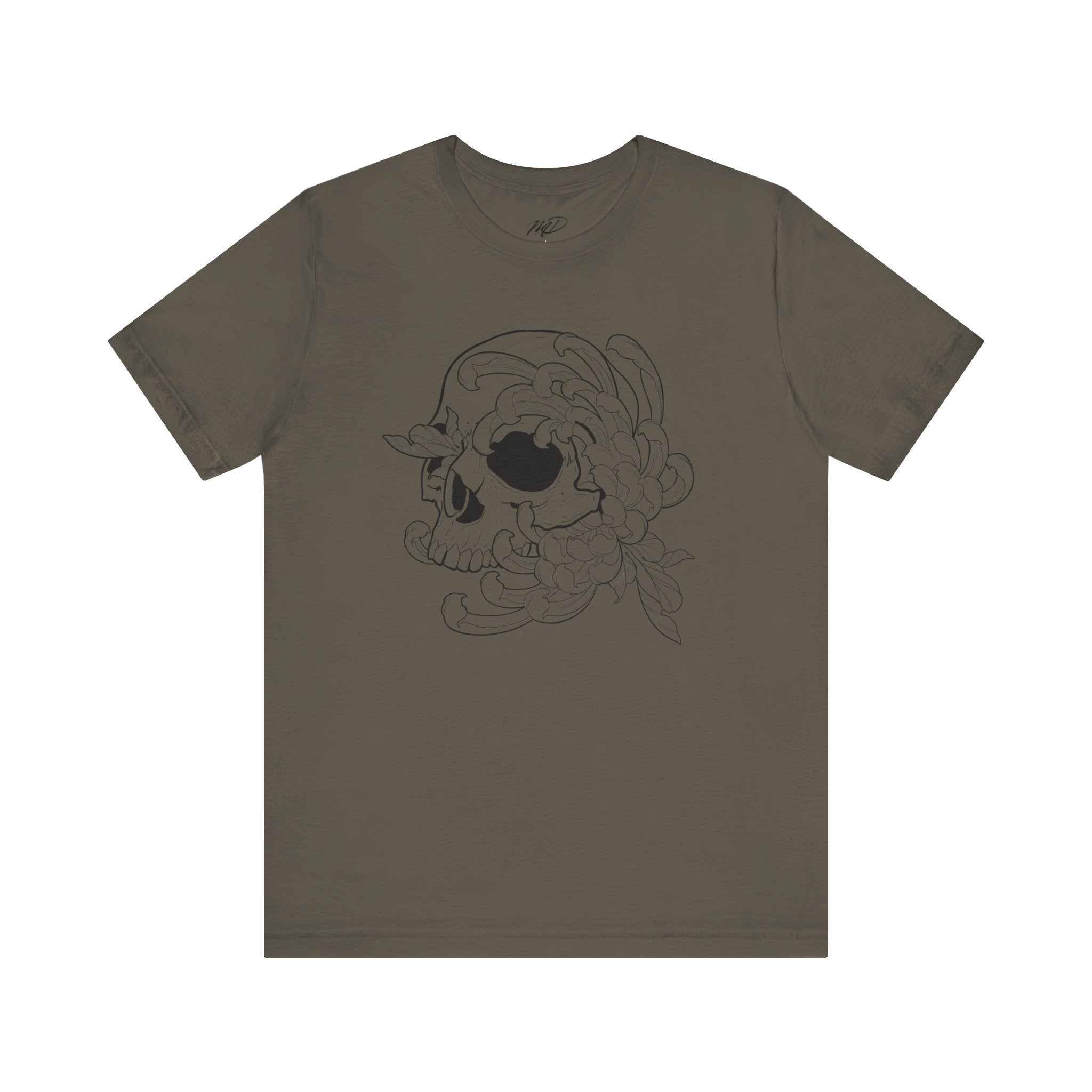 Floral Skull Jersey Short Sleeve Tee