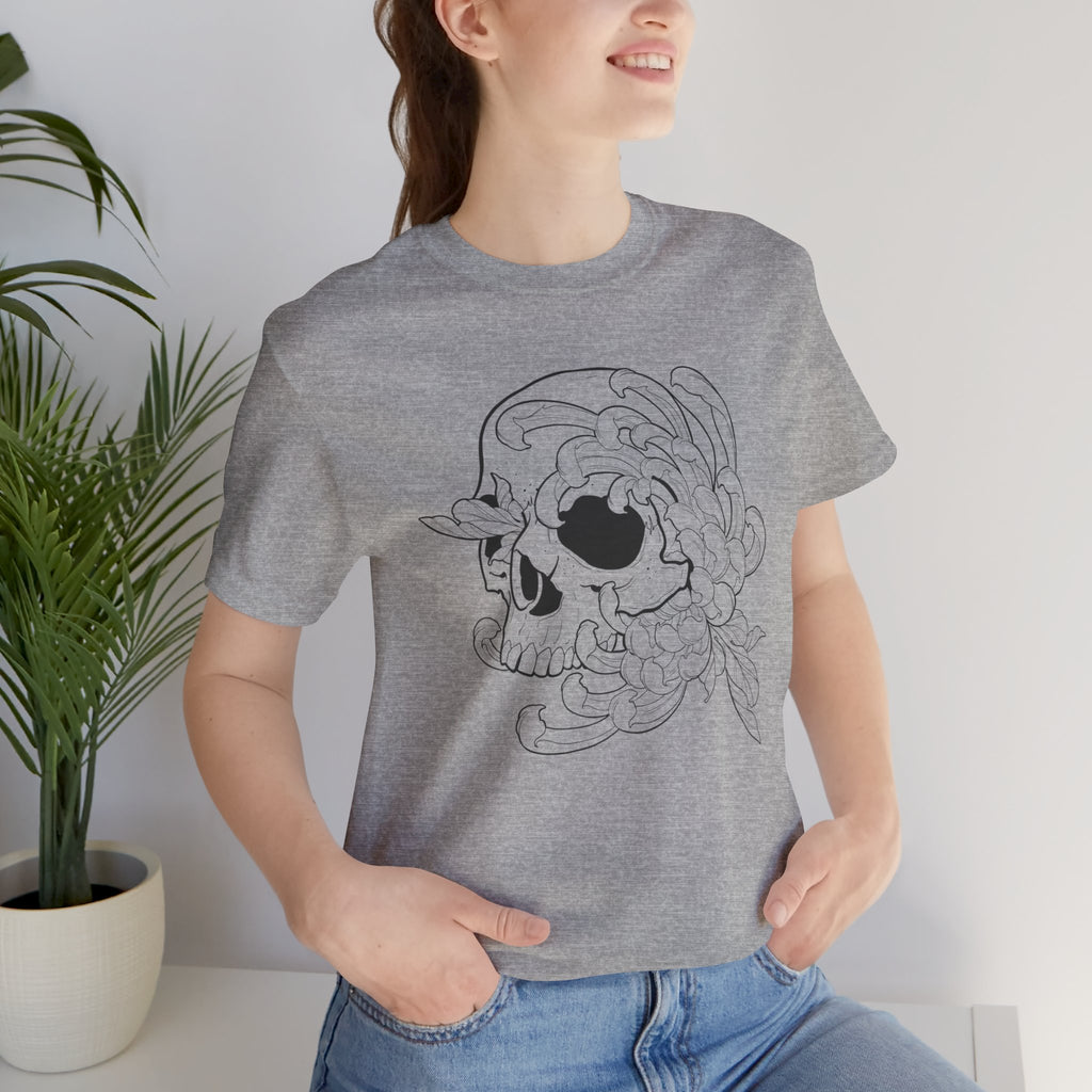 Floral Skull Jersey Short Sleeve Tee