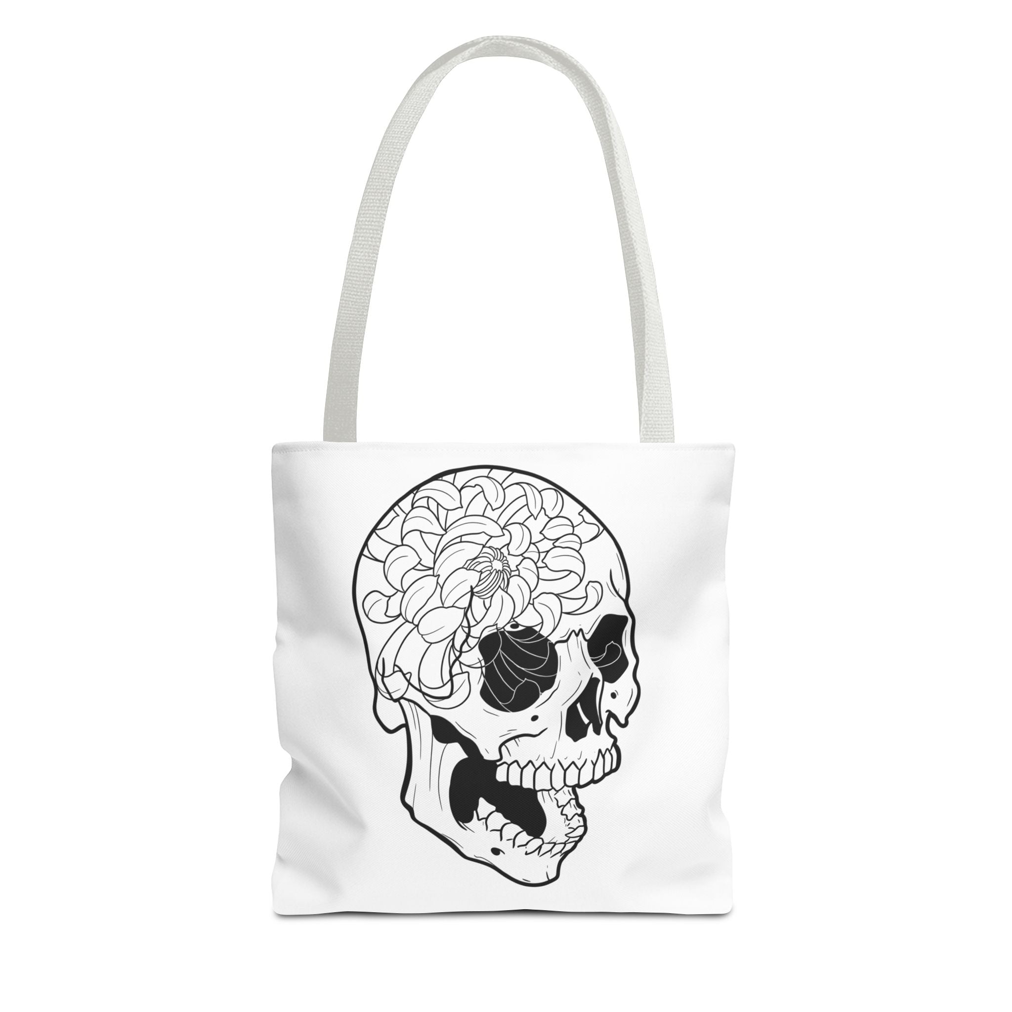 Floral Skull Tote Bag