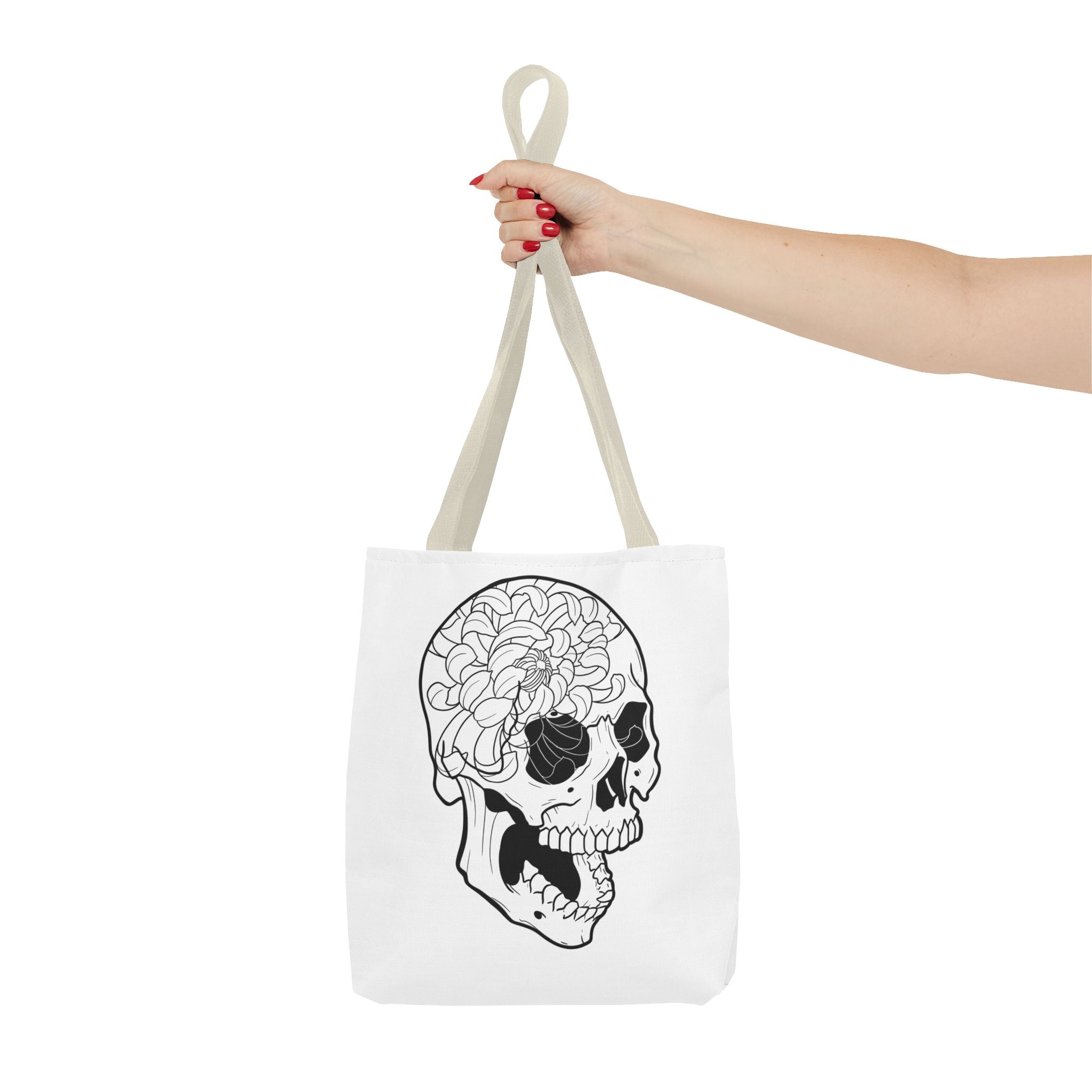 Floral Skull Tote Bag