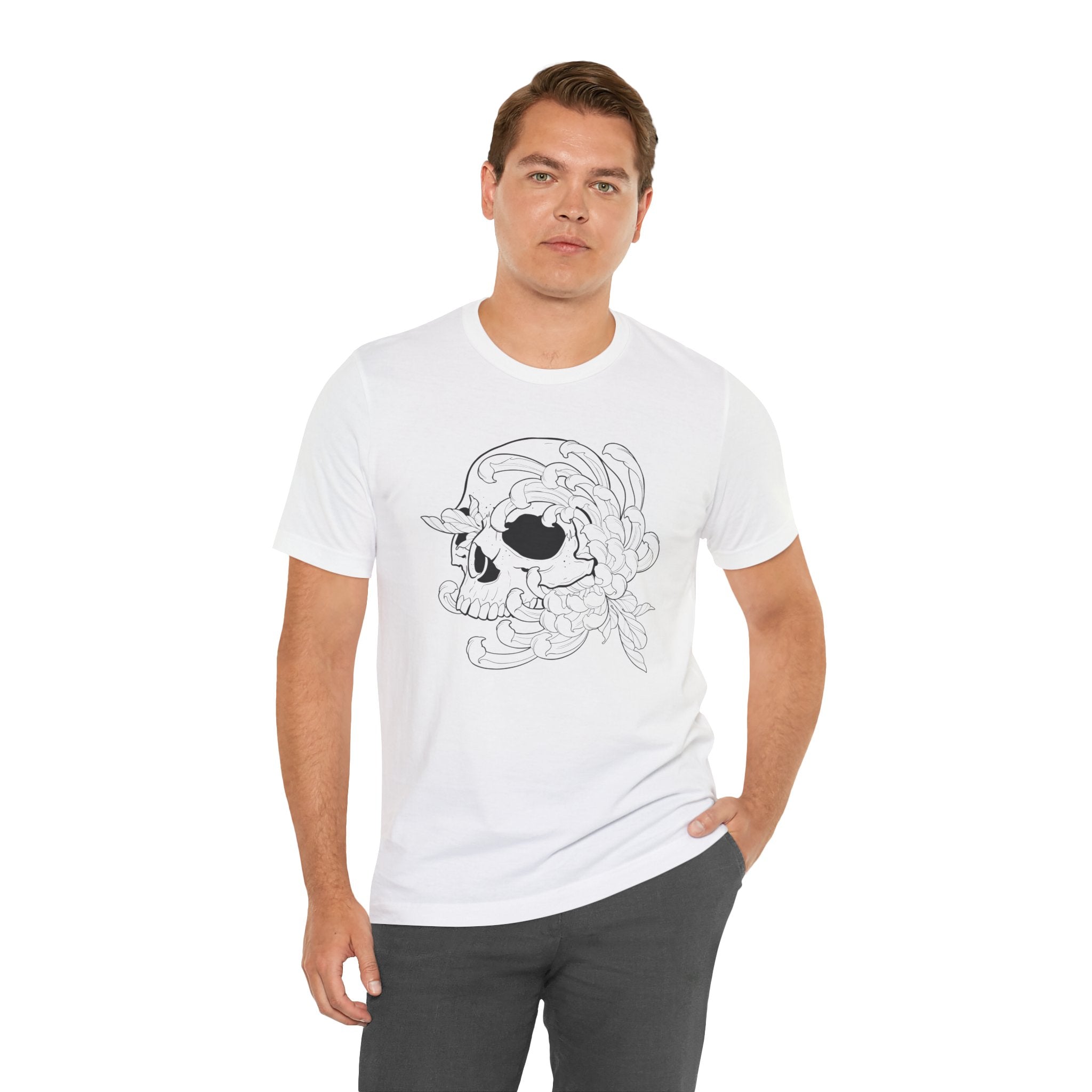 Floral Skull Jersey Short Sleeve Tee