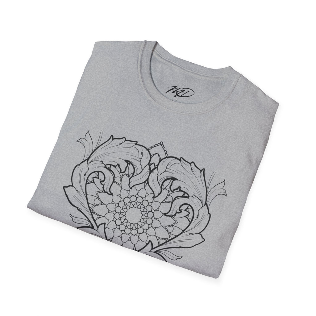 Filigree Heart Mandala Unisex Softstyle T-Shirt