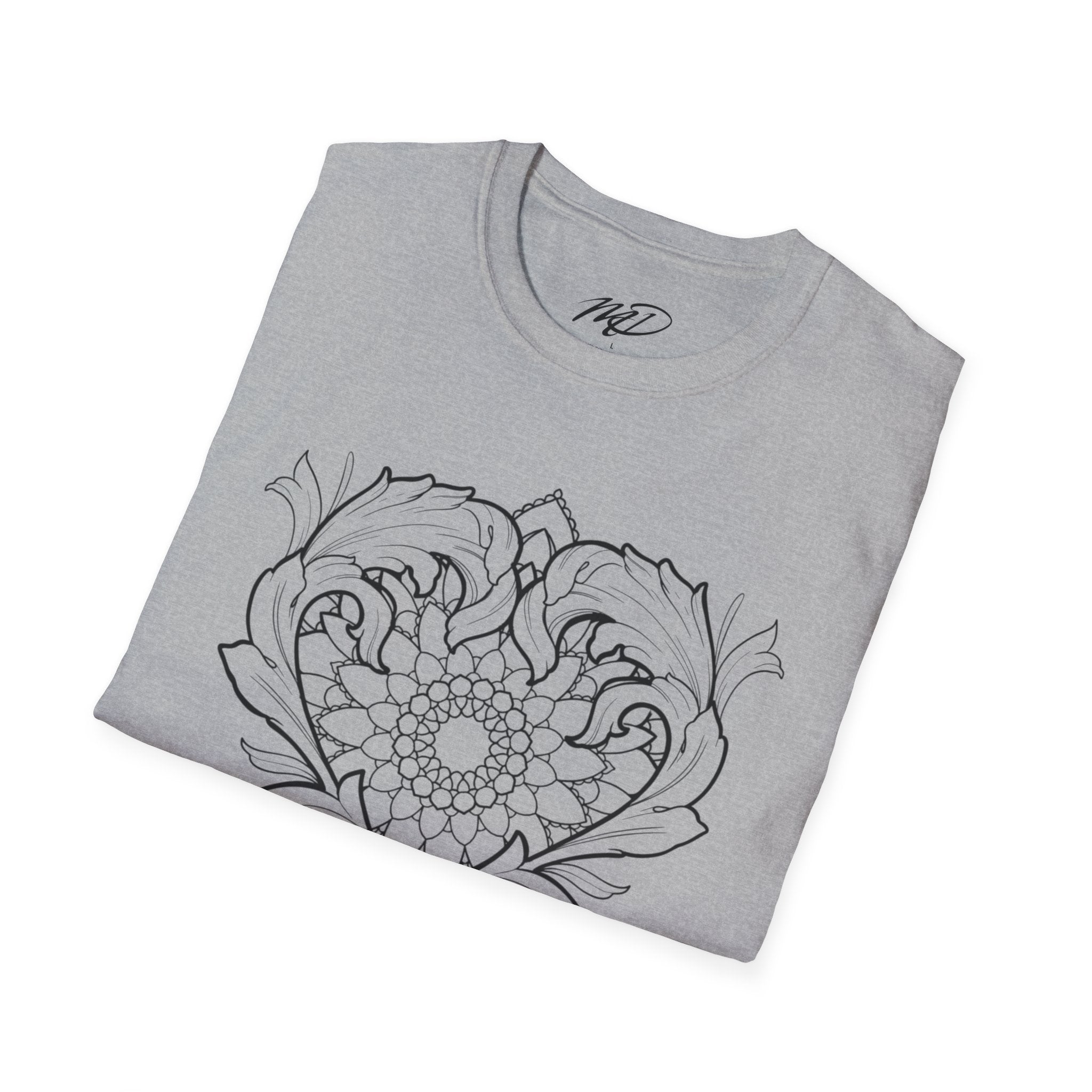 Filigree Heart Mandala Unisex Softstyle T-Shirt