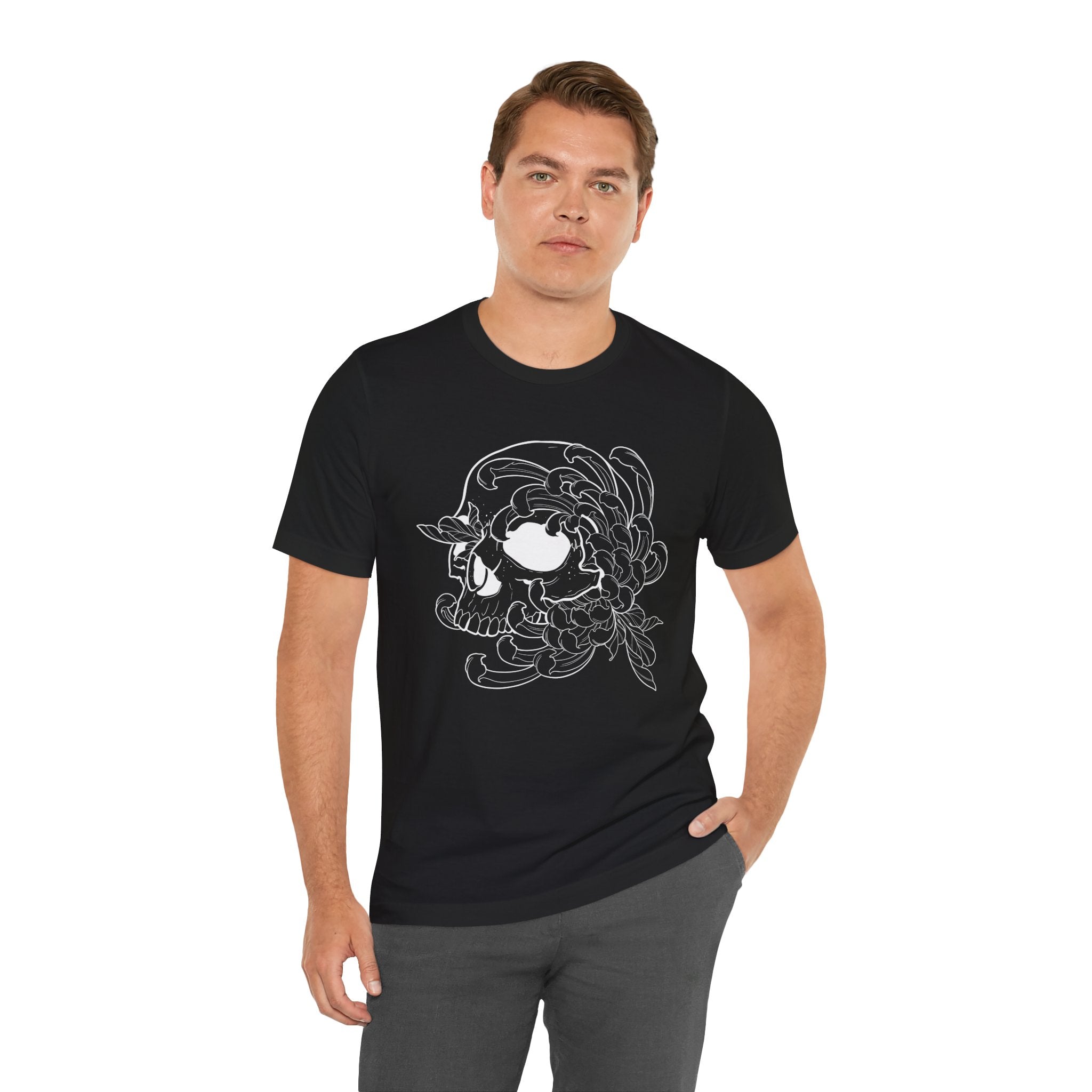 Floral skull Jersey Short Sleeve Tee