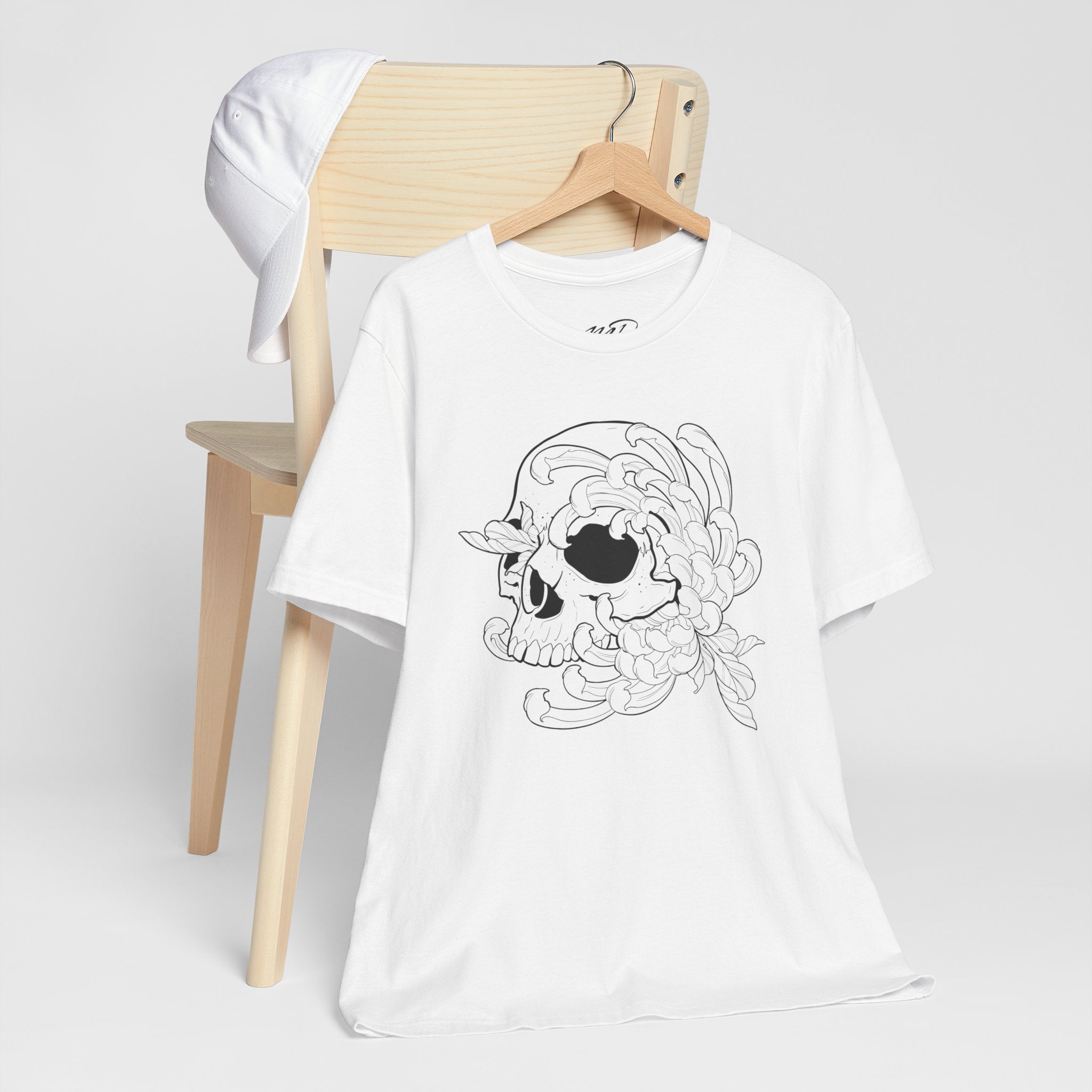 Floral Skull Jersey Short Sleeve Tee