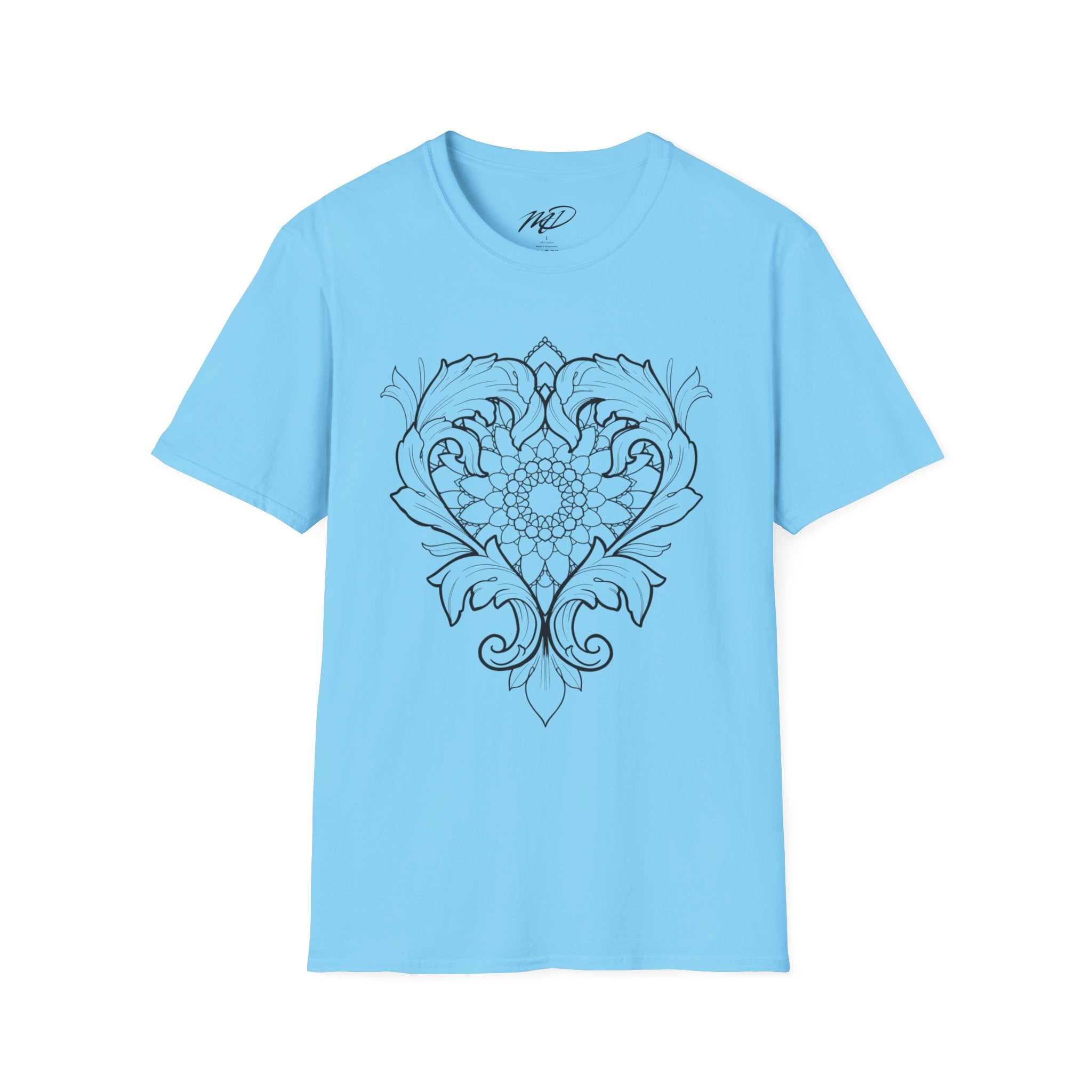 Filigree Heart Mandala Unisex Softstyle T-Shirt