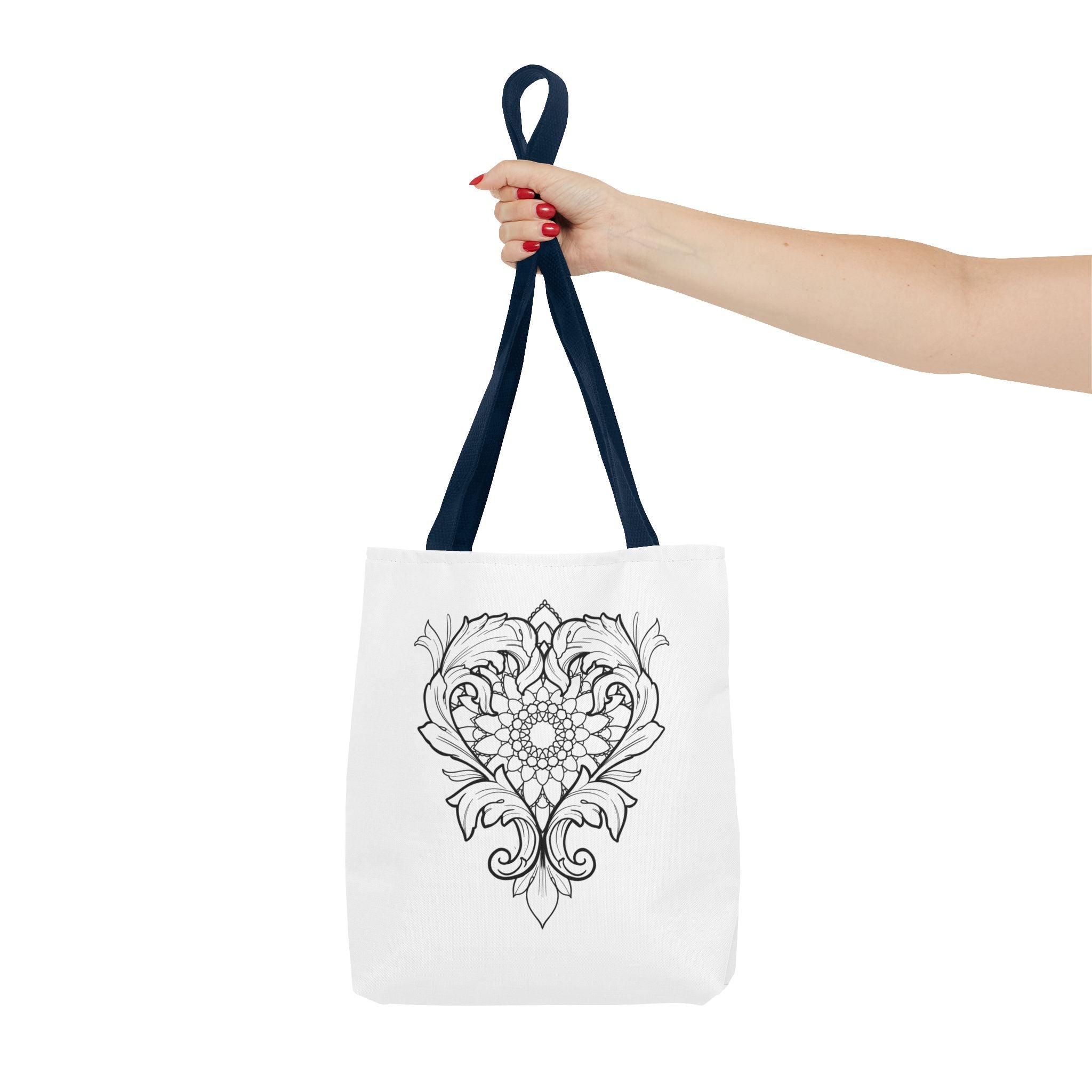 Filigree Heart Mandala Tote Bag