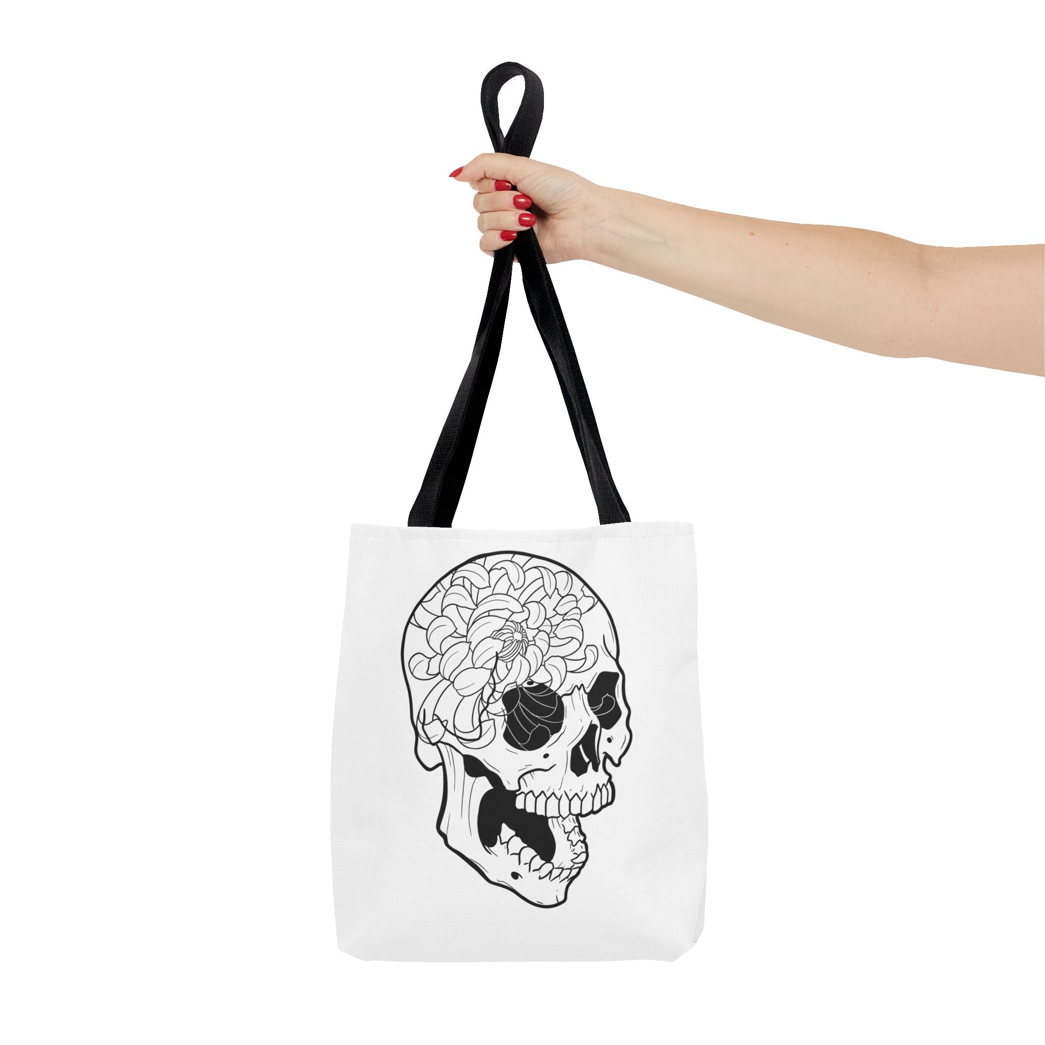 Floral Skull Tote Bag