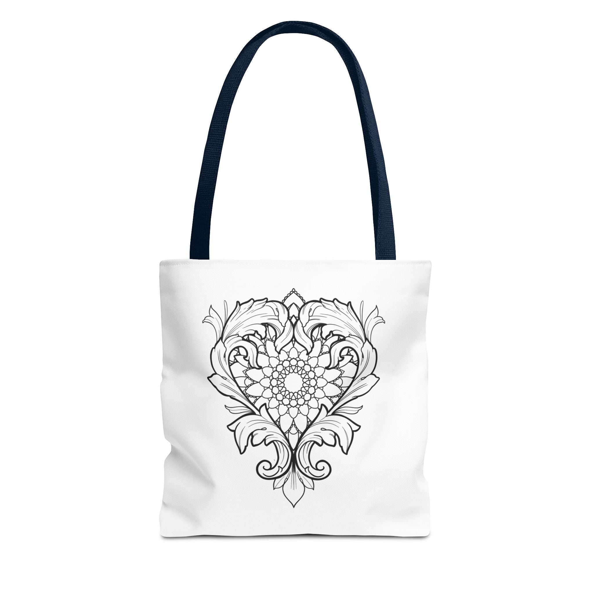 Filigree Heart Mandala Tote Bag