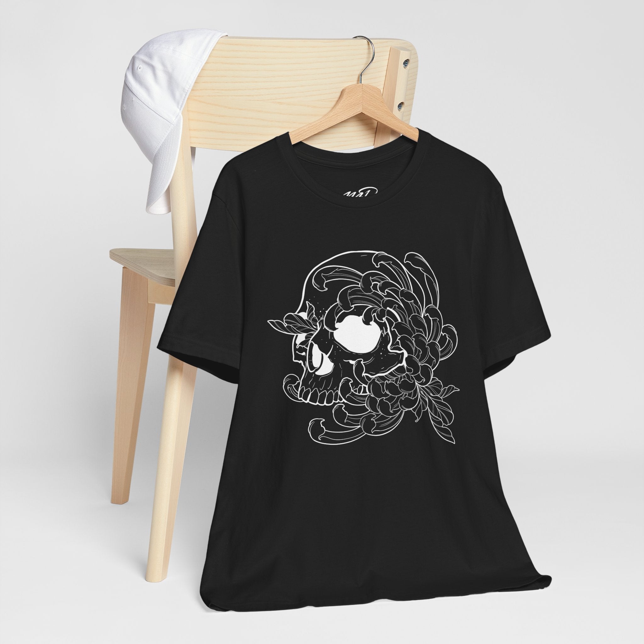 Floral skull Jersey Short Sleeve Tee