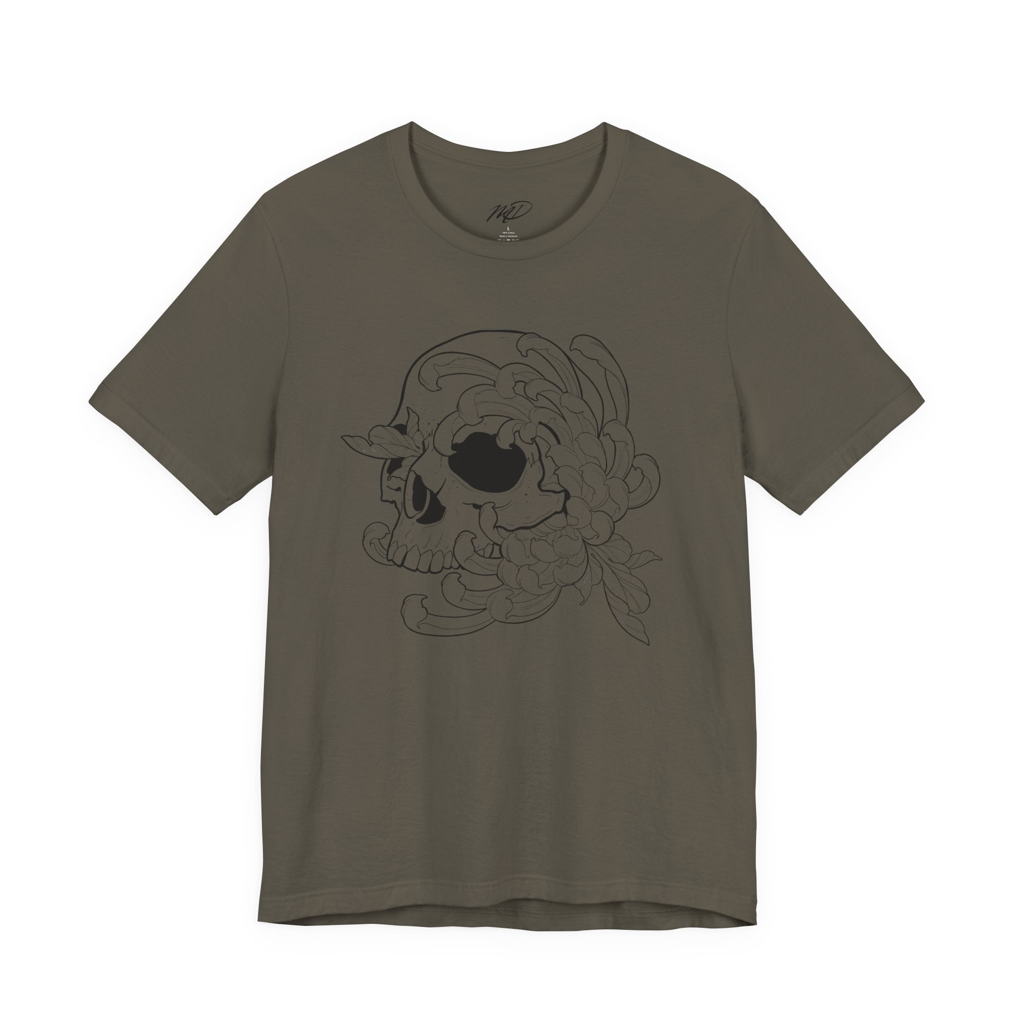 Floral Skull Jersey Short Sleeve Tee