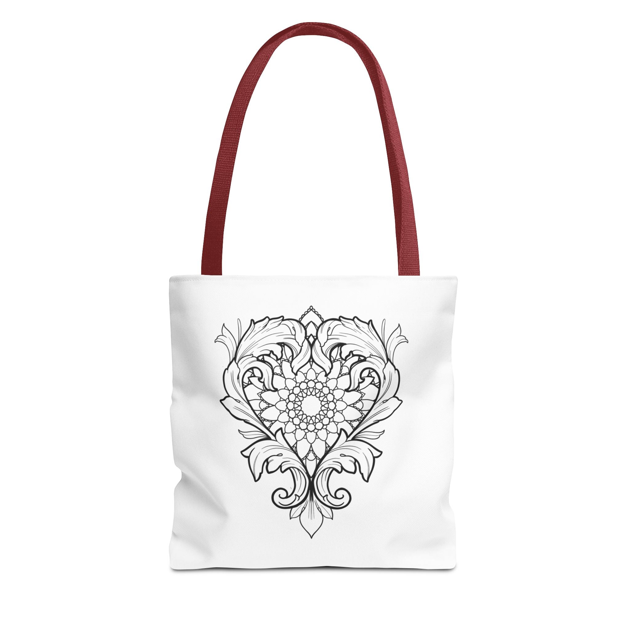 Filigree Heart Mandala Tote Bag