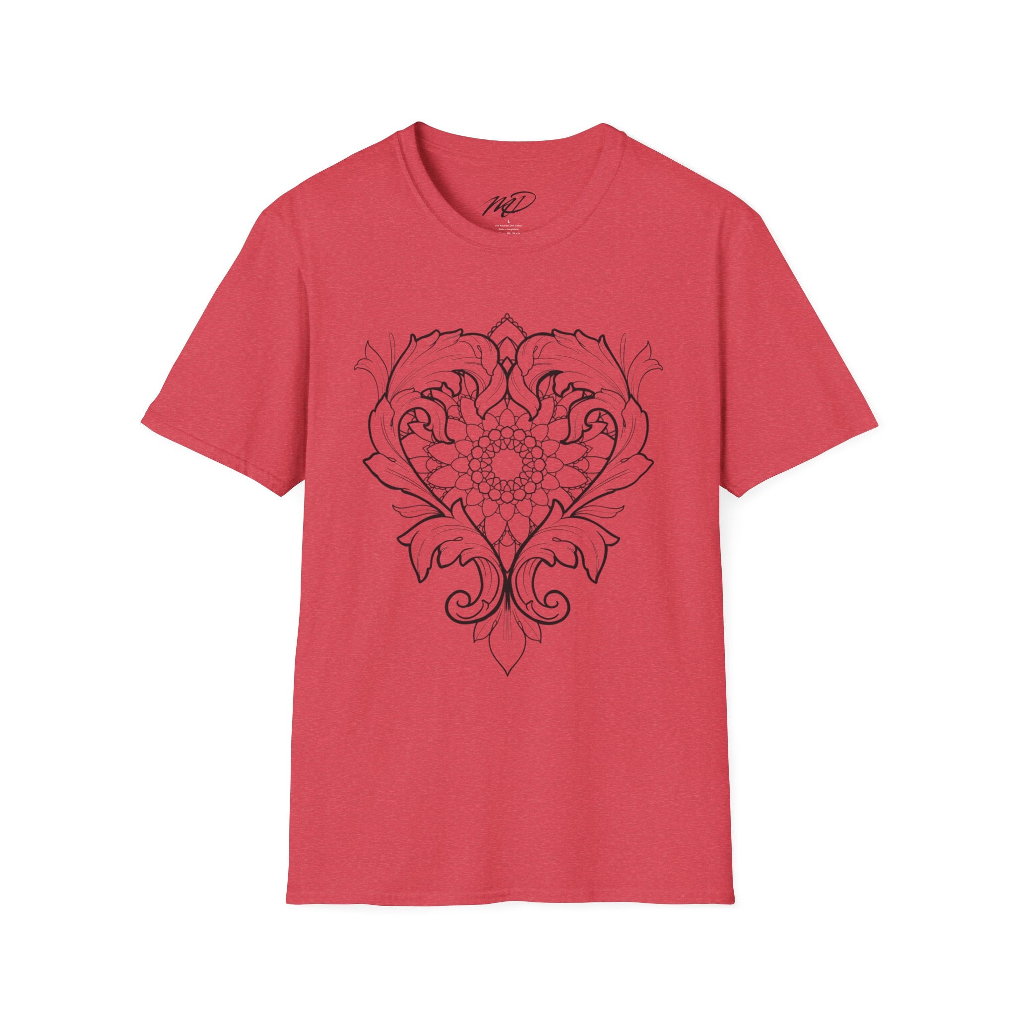 Filigree Heart Mandala Unisex Softstyle T-Shirt