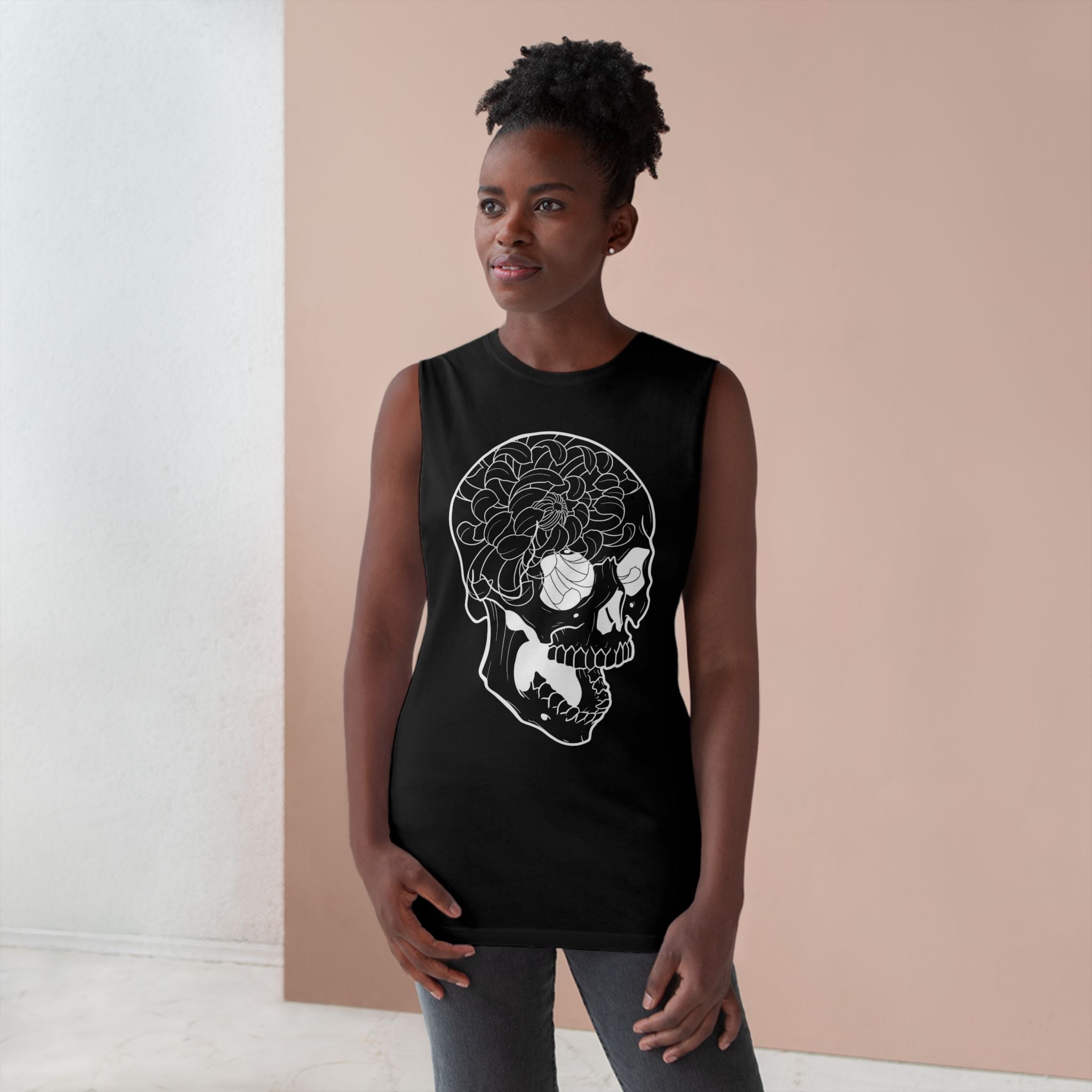 Floral Skull Tank Top