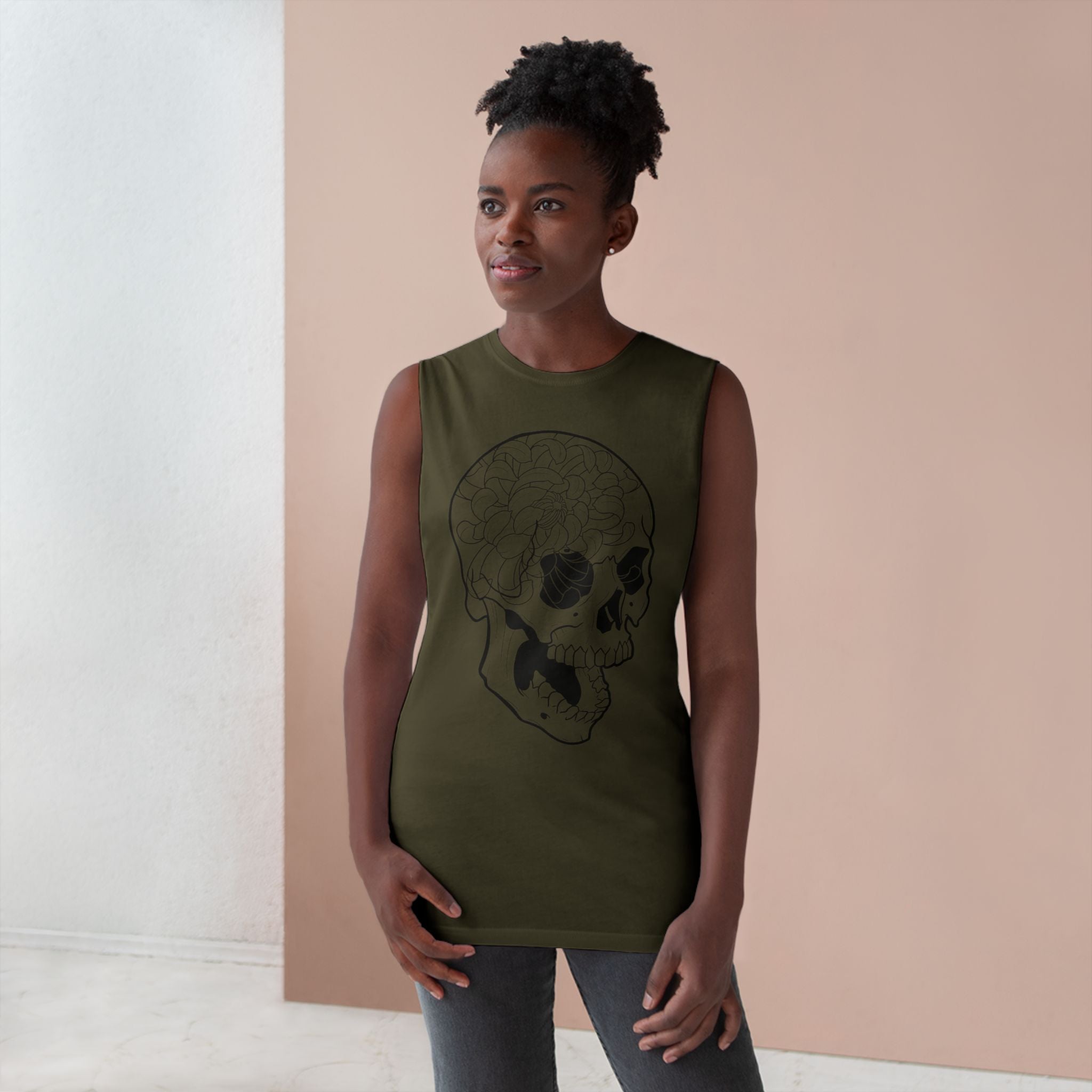 Floral Skull Tank Top