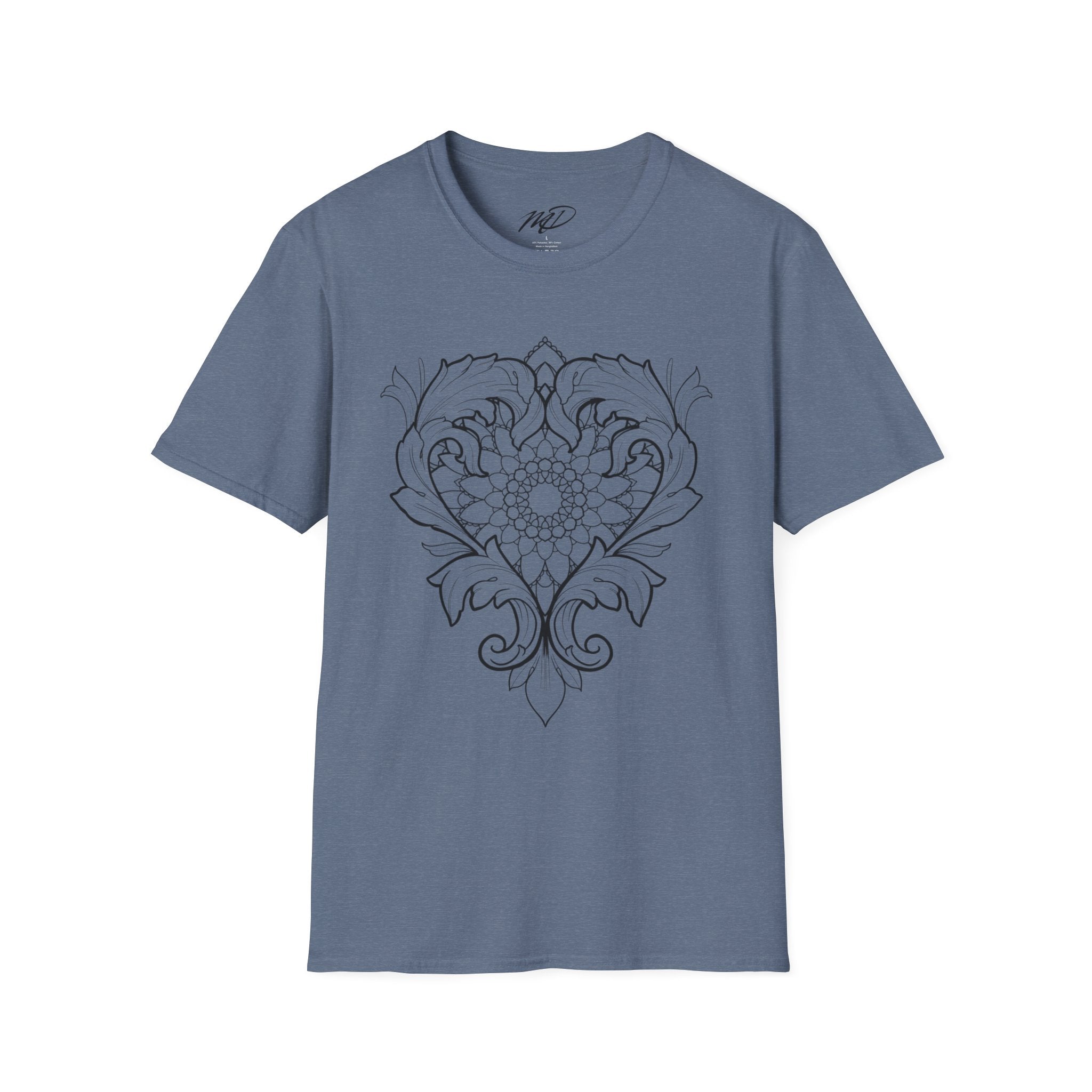 Filigree Heart Mandala Unisex Softstyle T-Shirt