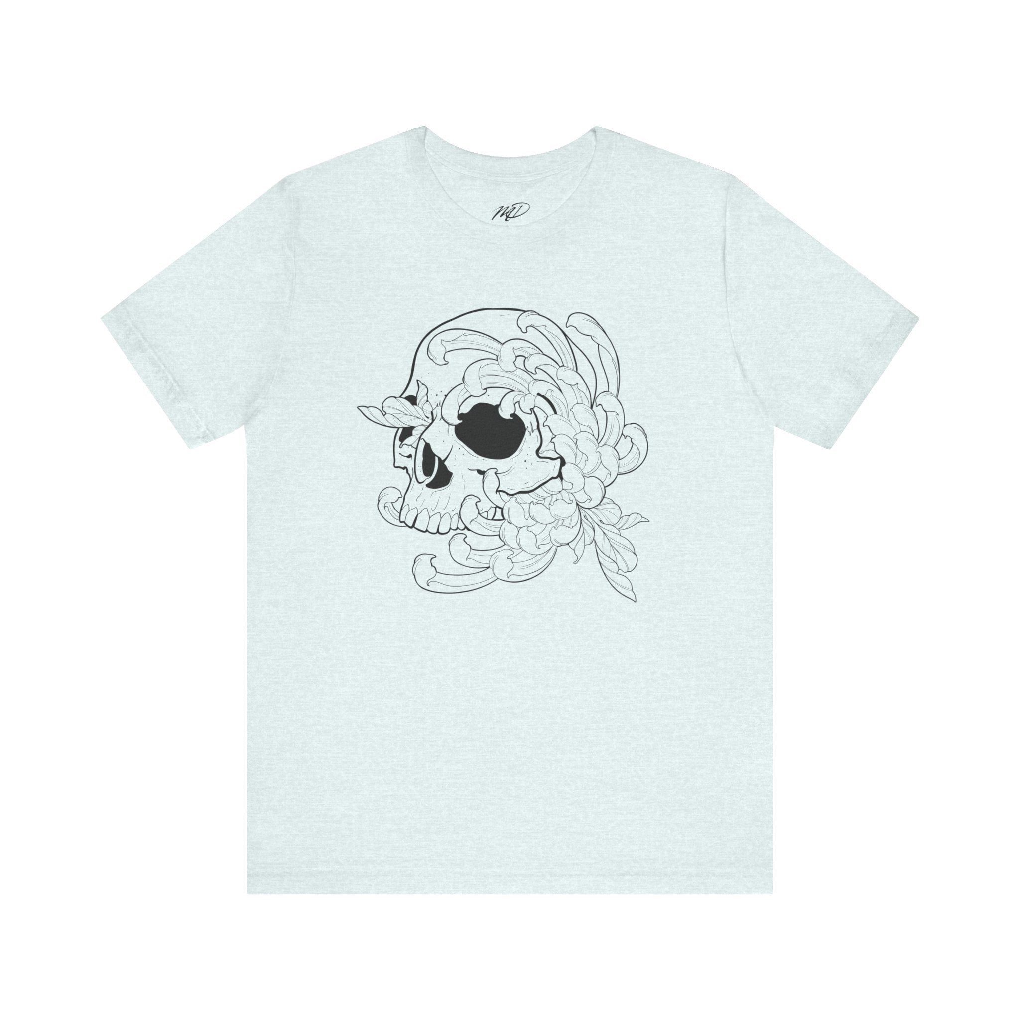 Floral Skull Jersey Short Sleeve Tee