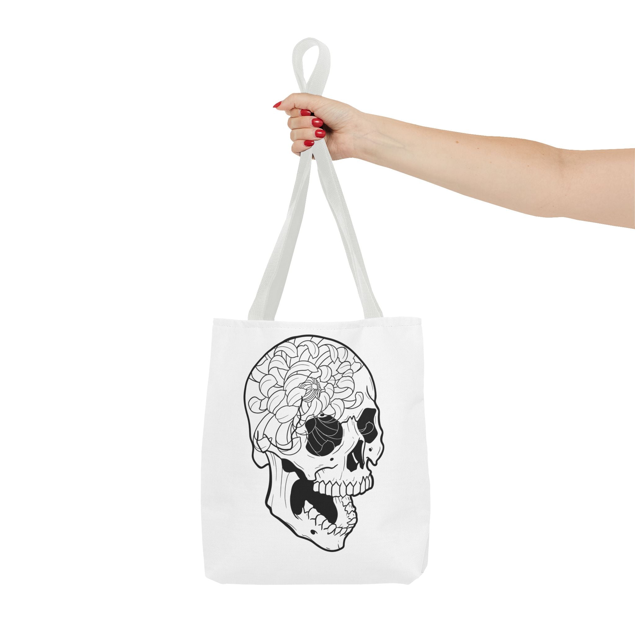 Floral Skull Tote Bag