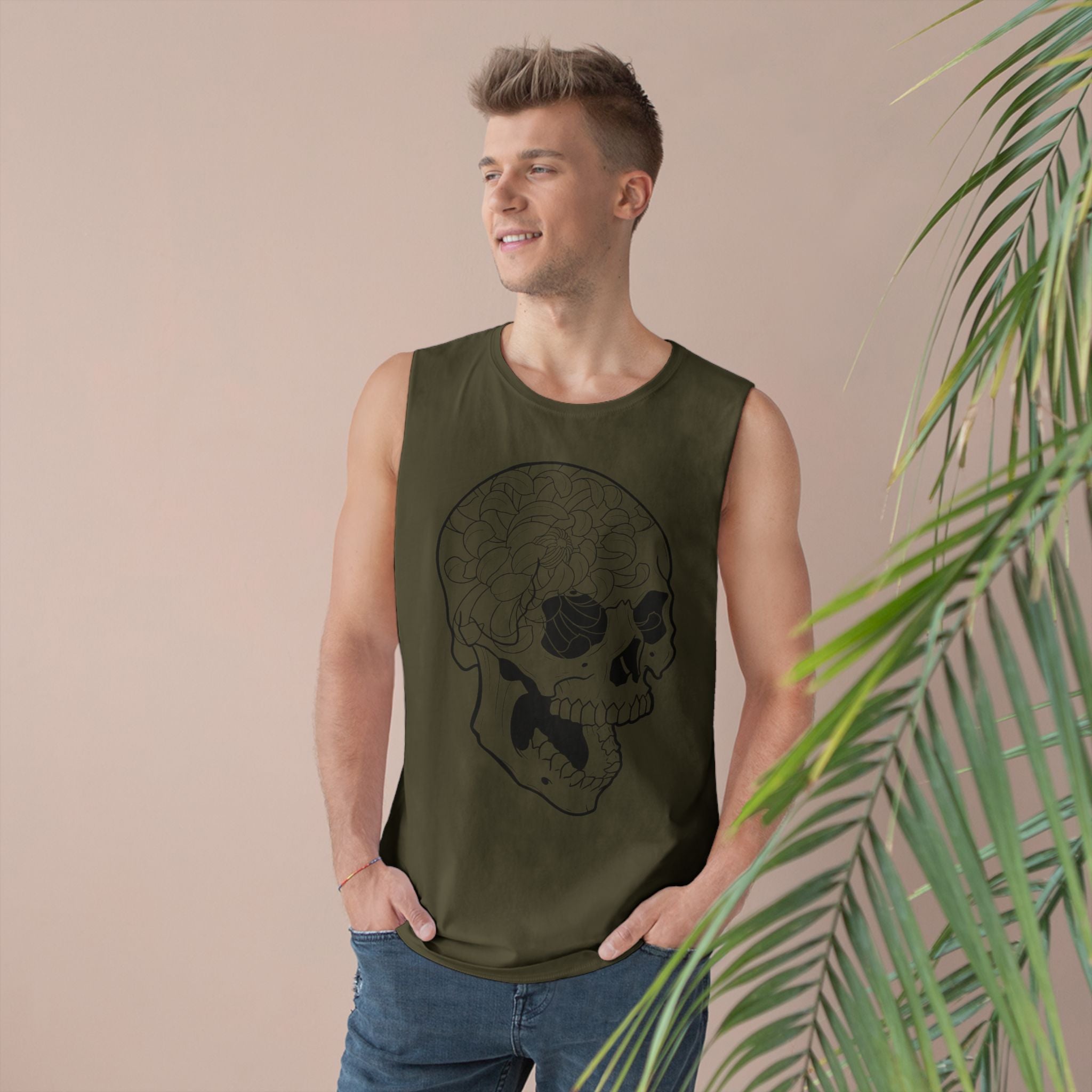 Floral Skull Tank Top