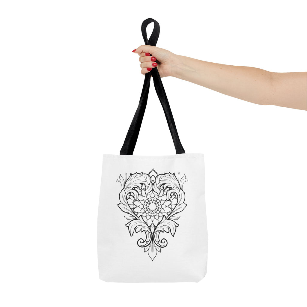 Filigree Heart Mandala Tote Bag