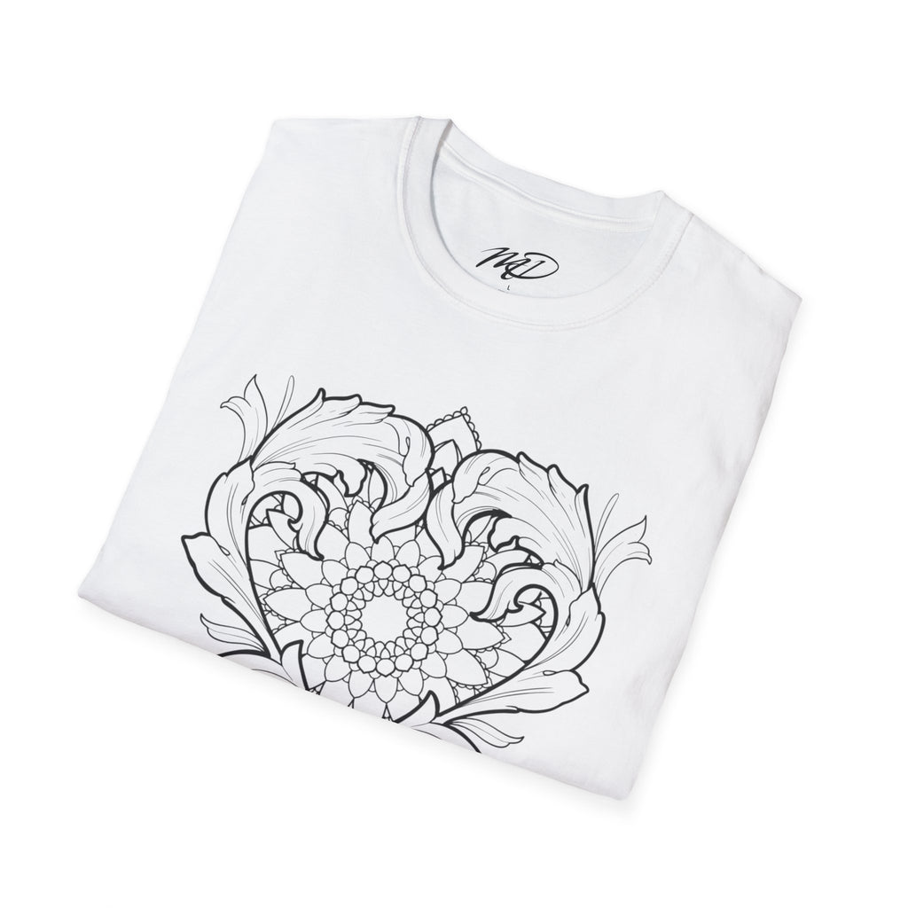 Filigree Heart Mandala Unisex Softstyle T-Shirt