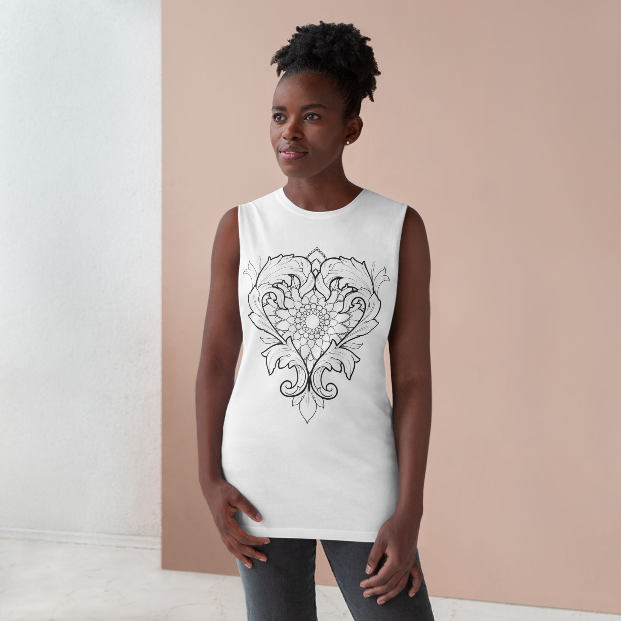 Filigree Heart and Mandala Tank Top