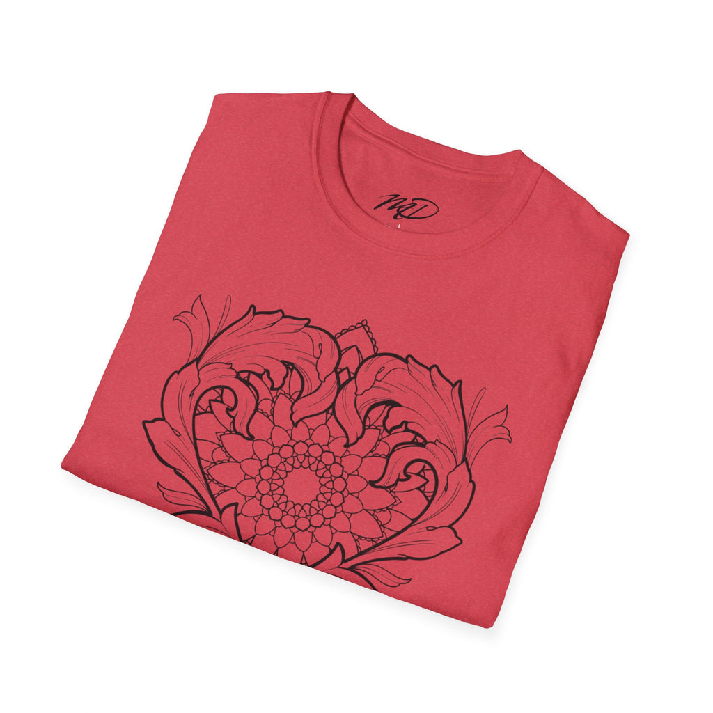 Filigree Heart Mandala Unisex Softstyle T-Shirt