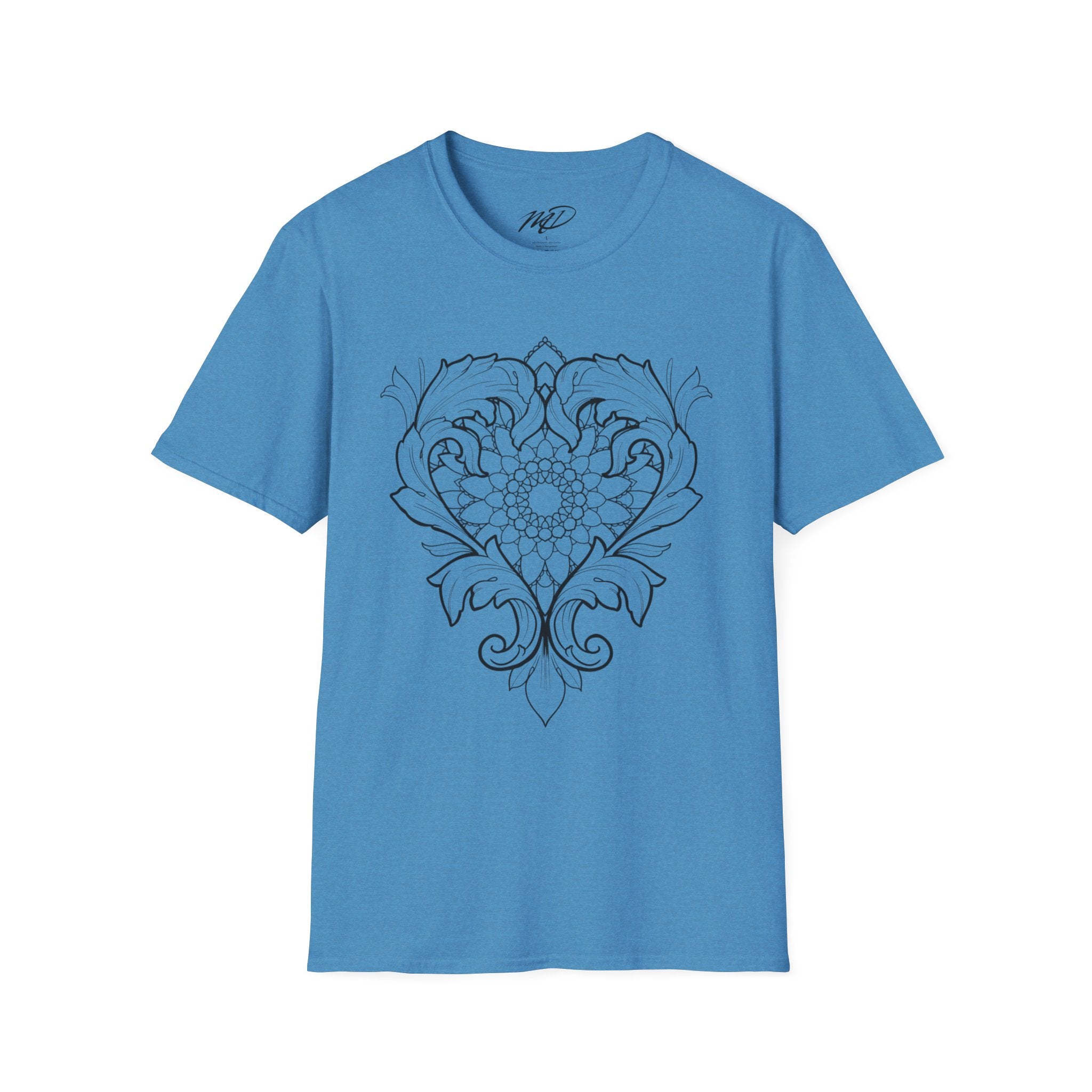 Filigree Heart Mandala Unisex Softstyle T-Shirt