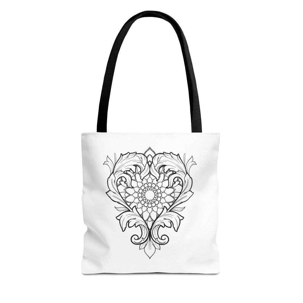 Filigree Heart Mandala Tote Bag