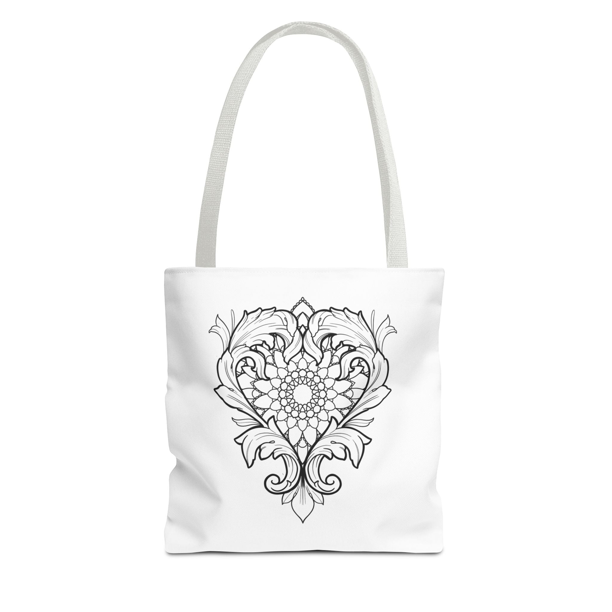 Filigree Heart Mandala Tote Bag
