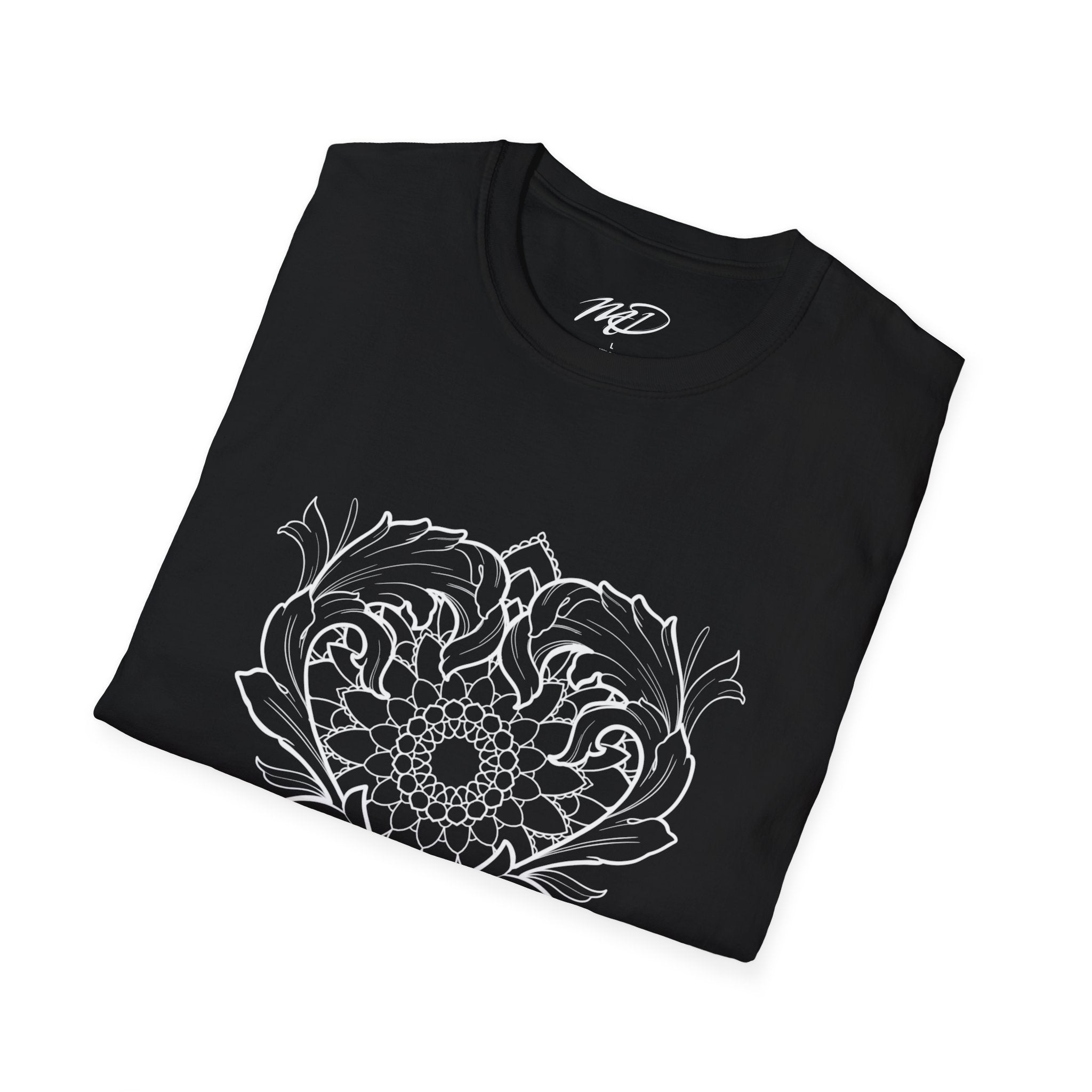 Filigree Heart Mandala Design Unisex Softstyle T-Shirt