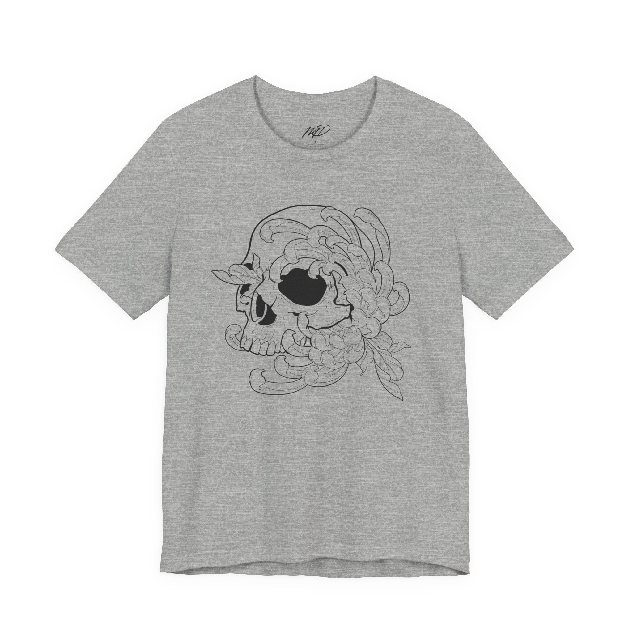 Floral Skull Jersey Short Sleeve Tee
