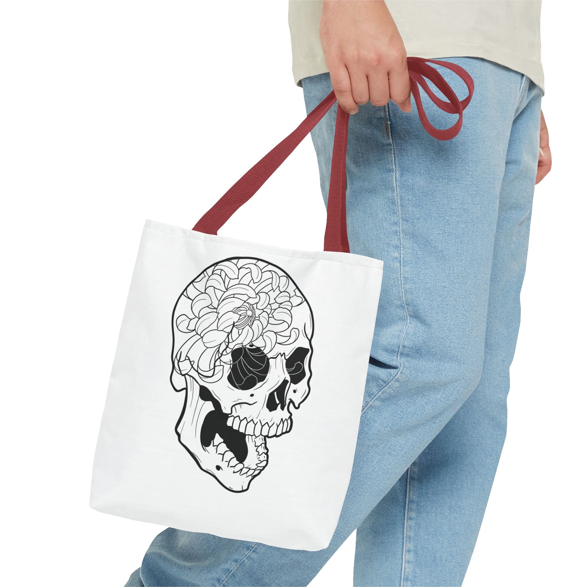 Floral Skull Tote Bag